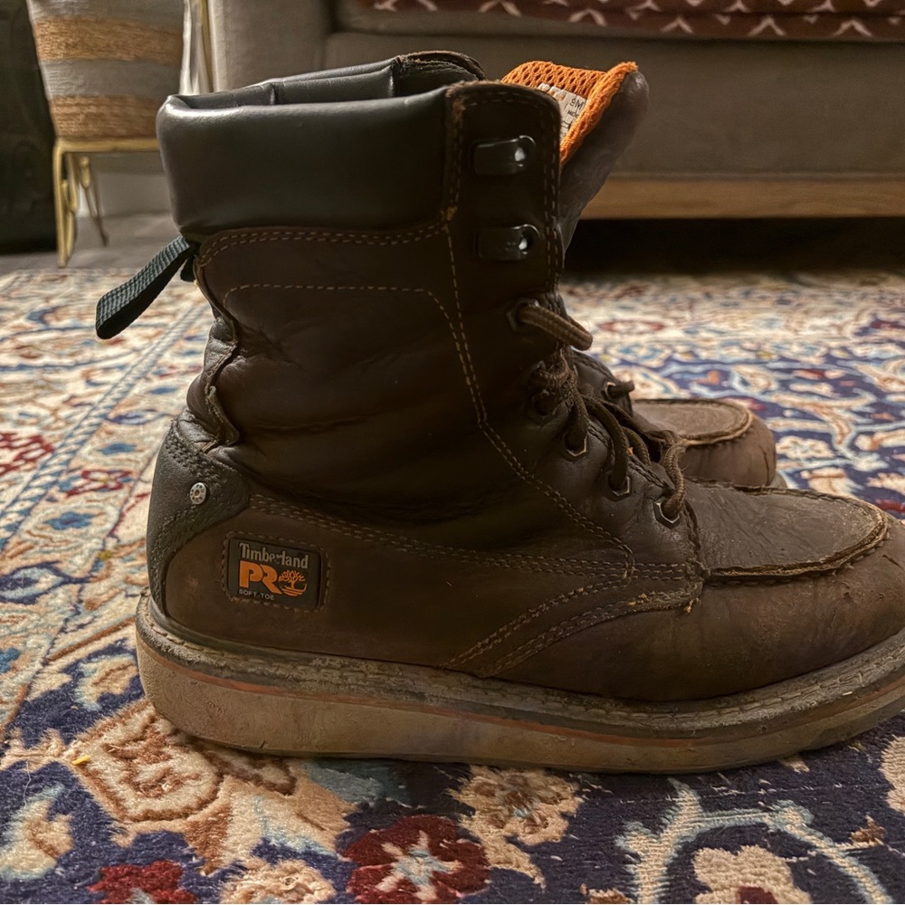 Timberland PRO Men's Brown Work Boots sz 9 8” - Picture 2 of 6